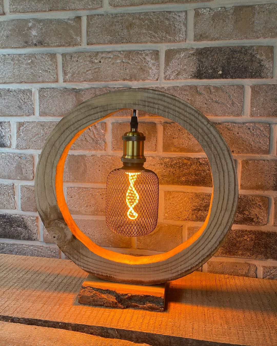 Unique Circular Wooden Lamp