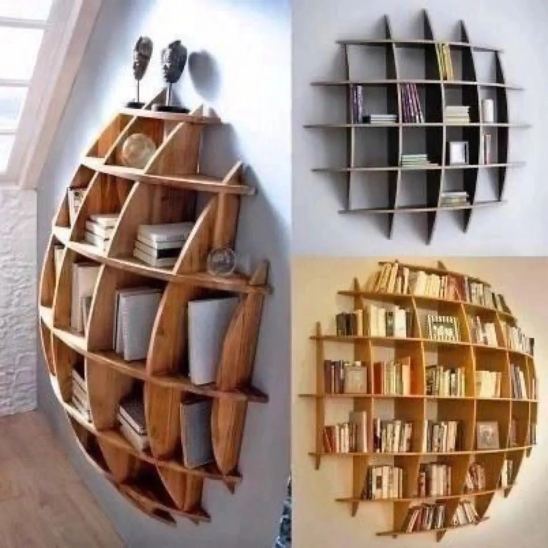 Creative bookshelves designed to look like globes