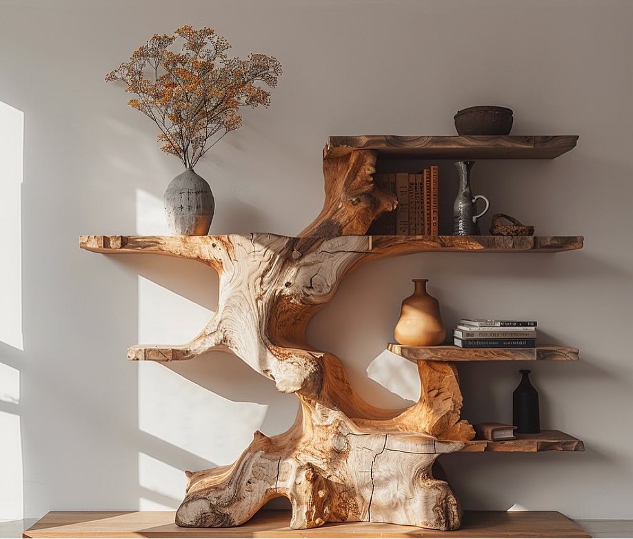 Unique wood shelf