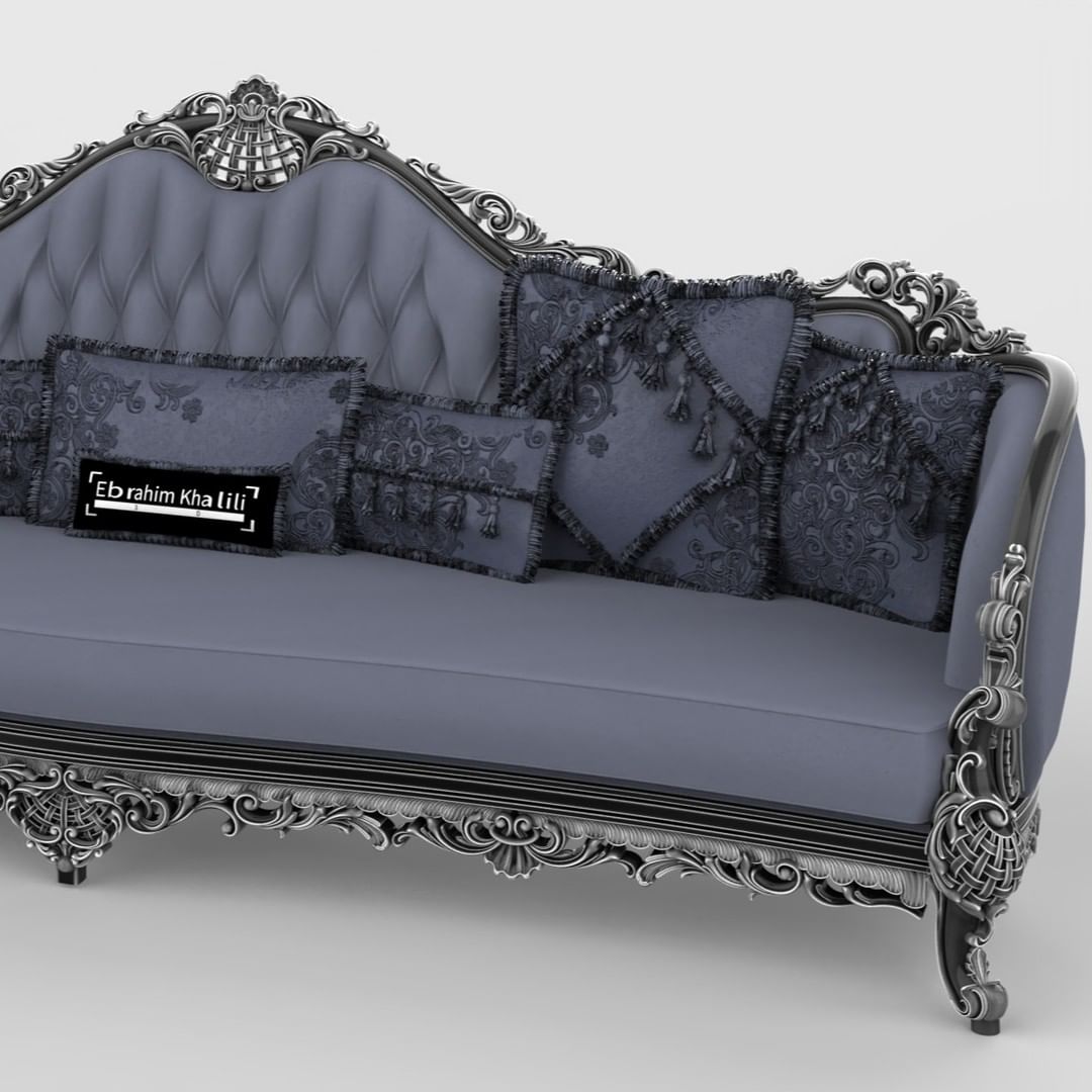 Luxurious Victorian-style sofa with intricate detailing