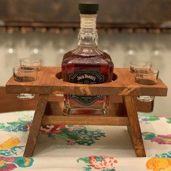 A creative whiskey flight board