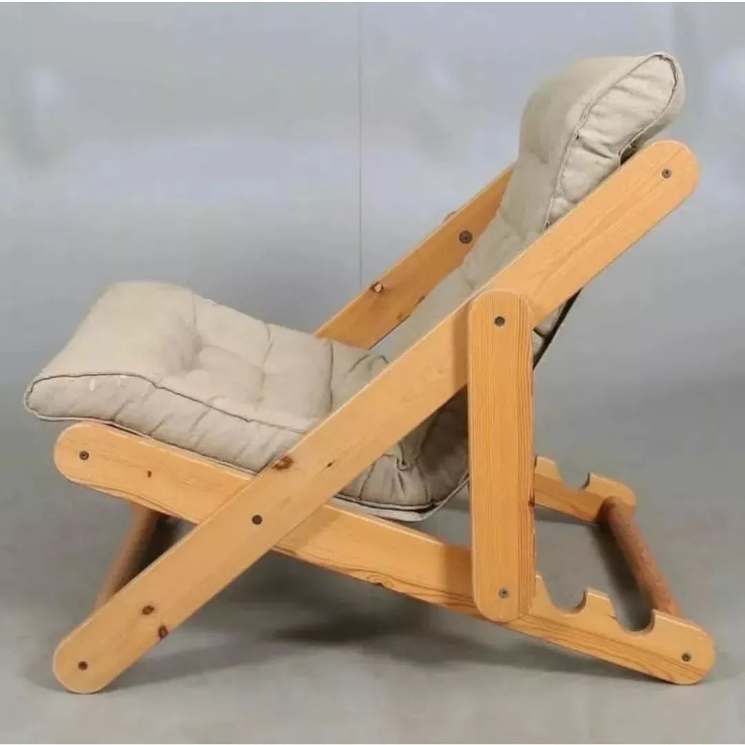 A versatile wooden rocking chair with a cushion