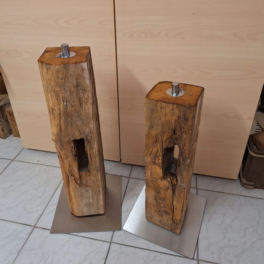 Rustic handcrafted wooden soap dispensers